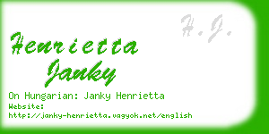 henrietta janky business card